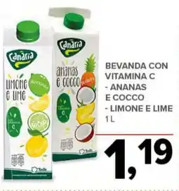 Todis Canaria Bevanda con vitamina c - ananas e cocco - limone e lime offerta