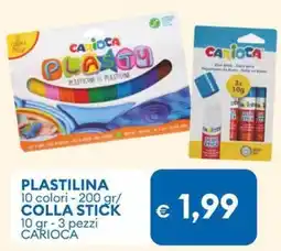 MD Discount Plastilina 10 colori colla stičk 3 pezzi CARIOCA offerta