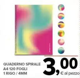Todis Quaderno spirale A4 120 fogli offerta