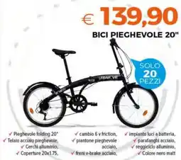 Todis Bici pieghevole 20" offerta