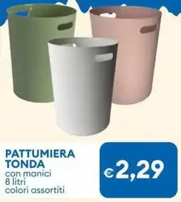 MD Discount Pattumiera tonda con manici colori assortiti offerta
