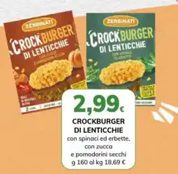 Basko Zerbinati crockburger di lenticchie offerta