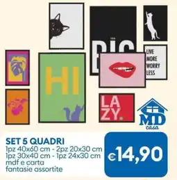 MD Discount Set 5 quadri 1 pz offerta