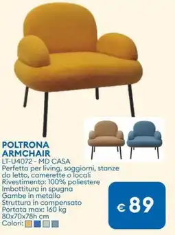 MD Discount POLTRONA ARMCHAIR Lt-u4072 - md casa offerta