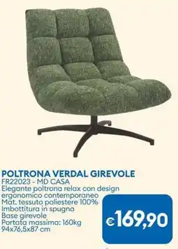 MD Discount Poltrona verdal girevole fr22023 md casa offerta