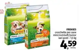Pam FRISKIES crocchette per cane mini/nutrisoft/junior vari gusti offerta