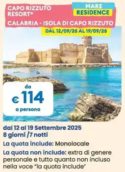 MD Discount Capo rizzuto resort calabria isola di capo rizzuto MARE RESIDENCE offerta