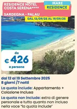MD Discount Residence hotel costa serena* sardegna palau MARE RESIDENCE offerta