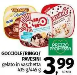 Pam GOCCIOLE/RINGO/ PAVESINI gelato in vaschetta offerta