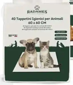 Eurospin 40 tappetini igienici per animali 60x60 cm RADAMES offerta