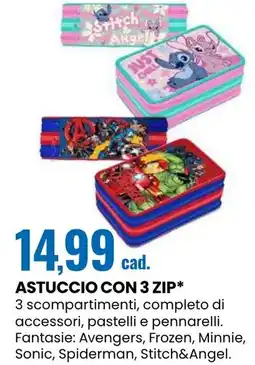 Eurospin Astuccio con 3 zip offerta