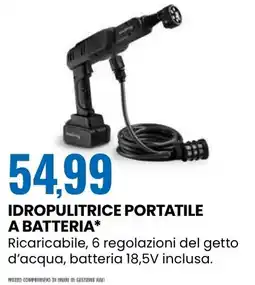 Eurospin Idropulitrice portatile a batteria offerta
