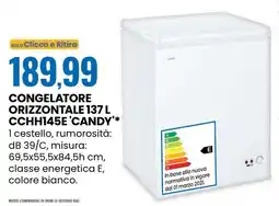 Eurospin Congelatore orizzontale CCHH145E 'CANDY' offerta