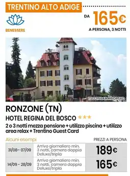 Eurospin Ronzone (TN) hotel regina del bosco offerta