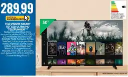 Eurospin Televisore smart 50" LED ultra HD 'TELEFUNKEN offerta