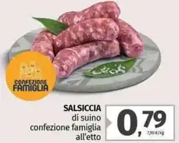 Pam Salsiccia di suino confezione famiglia all'etto offerta