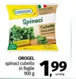 Pam OROGEL spinaci cubello in foglie offerta