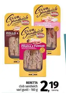 Pam BERETTA club sandwich vari gusti offerta