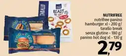 Pam NUTRIFREE nutrifree panino hamburger xl - tarallo break senza glutine - panino hot dog xl offerta