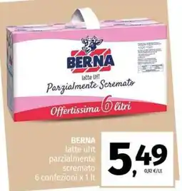 Pam BERNA latte uht parzialmente scremato 6 confezioni offerta