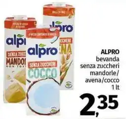 Pam ALPRO bevanda senza zuccheri mandorle/ avena/cocco offerta