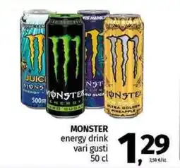 Pam MONSTER energy drink vari gusti offerta