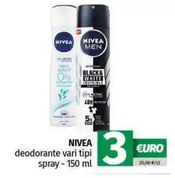 Pam NIVEA deodorante vari tipi spray offerta