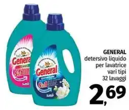 Pam GENERAL detersivo liquido per lavatrice vari tipi offerta