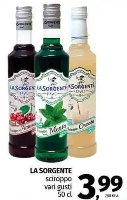 Pam LA SORGENTE sciroppo vari gusti offerta