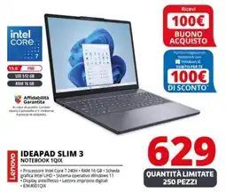 Comet Lenovo IDEAPAD SLIM 3 NOTEBOOK 1QIX offerta