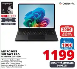 Comet MICROSOFT SURFACE PRO NOTEBOOK ZGM-00046 offerta