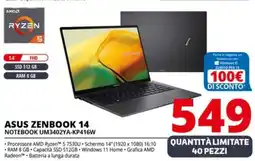 Comet ASUS ZENBOOK 14 NOTEBOOK UM3402YA-KP416W offerta