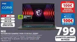 Comet MSI NOTEBOOK GAMING THIN 15 B13UC-2028IT offerta