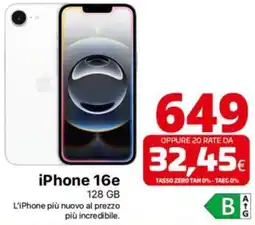 Comet iPhone 16e 128 GB offerta