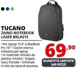 Comet TUCANO ZAINO NOTEBOOK LASER BKLAS15 offerta