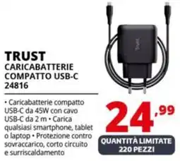 Comet TRUST CARICABATTERIE COMPATTO USB-C 24816 offerta