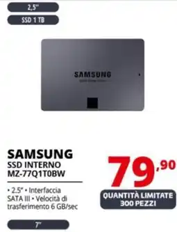 Comet SAMSUNG SSD INTERNO MZ-77Q1T0BW offerta