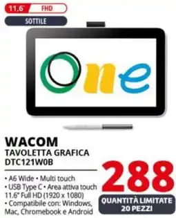 Comet WACOM TAVOLETTA GRAFICA DTC121W0B offerta