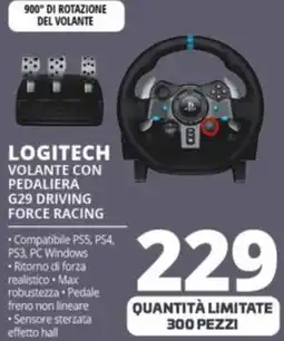 Comet LOGITECH VOLANTE CON PEDALIERA G29 DRIVING FORCE RACING offerta