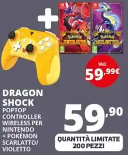 Comet DRAGON SHOCK POPTOP CONTROLLER WIRELESS PER NINTENDO + POKÉMON SCARLATTO/VIOLETTO offerta