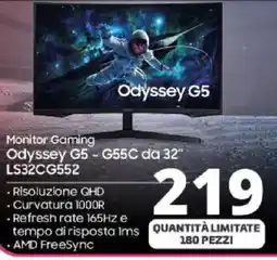 Comet Samsung Monitor Gaming Odyssey G5 G55C da 32" LS32CG552 offerta