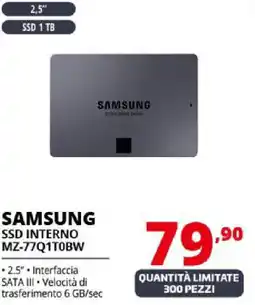 Comet SAMSUNG ,90 SSD INTERNO MZ-77Q1T0BW offerta