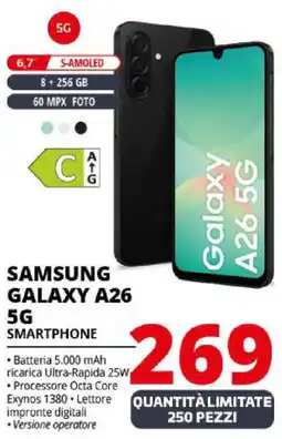 Comet Samsung galaxy A26 5G smartphone offerta