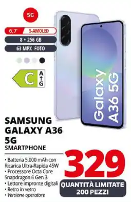 Comet Samsung galaxy A36 5G smartphone offerta