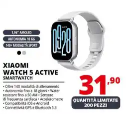 Comet XIAOMI Watch 5 active smartwatch offerta