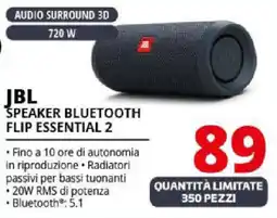 Comet JBL Speaker bluetooth flip essential 2 offerta