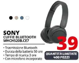 Comet SONY Cuffie bluetooth WHCH520B.CE7 offerta