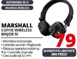Comet Marshall cuffie wireless major IV offerta
