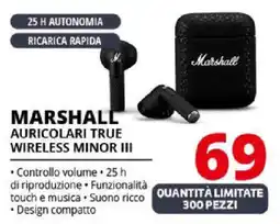 Comet Marshall auricolari true wireless minor iii offerta