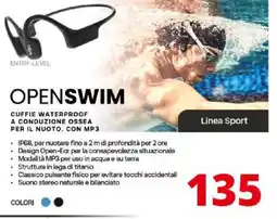 Comet Openswim cuffie waterproof a conduzione ossea per il nuoto, con mp3 offerta